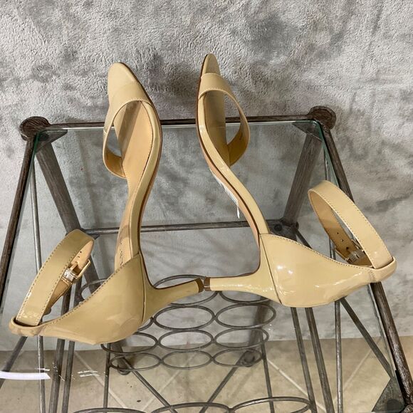 Talbots Patent Leather dressy Open Toe heels Women’s 8.5 Tan nude - Picture 5 of 9